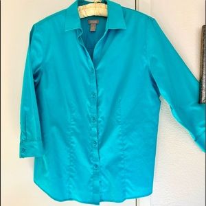 Chicos Turquoise Top sz 1